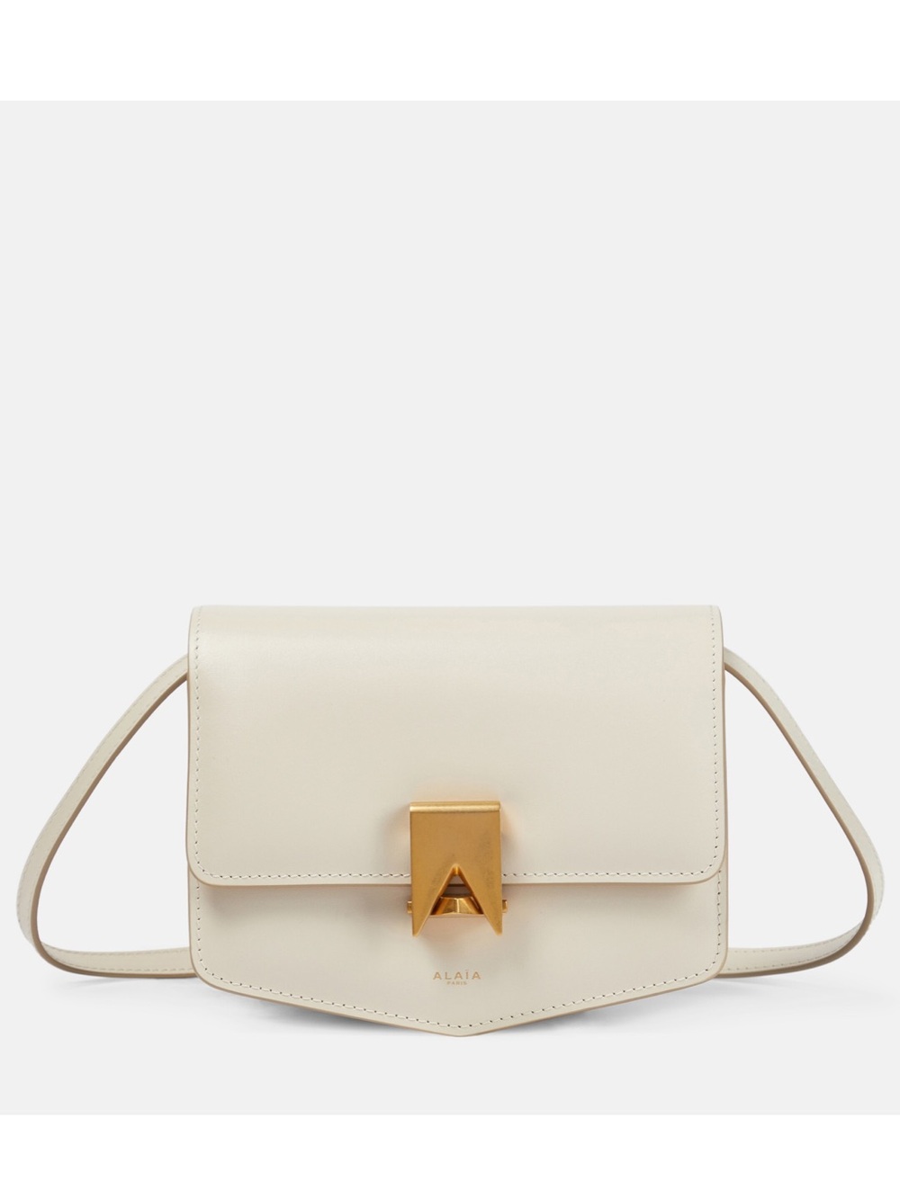 Alaia “Le Papa” Small Leather Crossbody Bag in Ivory